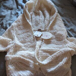 NTW Free People Ivory Belted Crop Cardigan with Hood